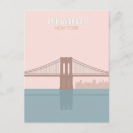 Cartão Postal Brooklyn Bridge New York Minimalist Art