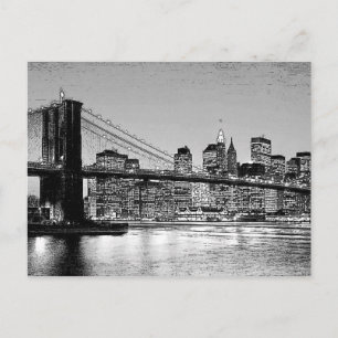 Cartão Postal Brooklyn Bridge Nova Iorque