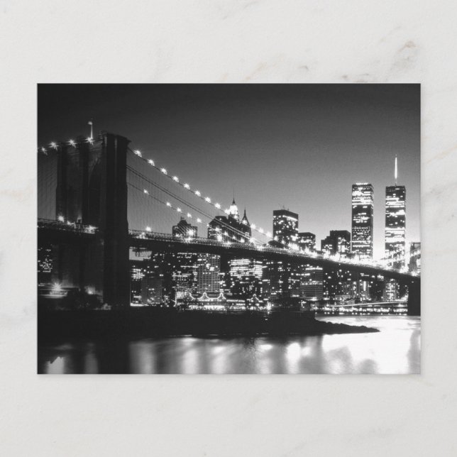Cartão Postal Brooklyn Bridge Nova Iorque Skyline Manhattan (Frente)