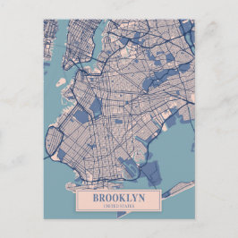 Cartão Postal Brooklyn Estados Unidos Mapa da Cidade Ventosa Via