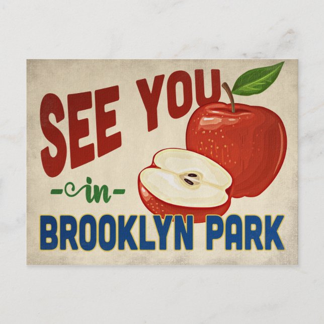 Cartão Postal Brooklyn Park Minnesota Apple - Viagens vintage (Frente)