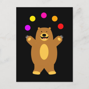 Cartão Postal Brown Bear Fazendo Malabarismo