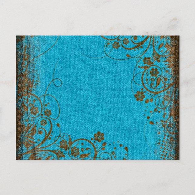 Cartão Postal Brown E Teal (Frente)