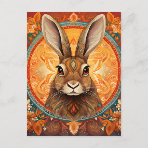Cartão Postal Brown eyed Solarpunk Bunny