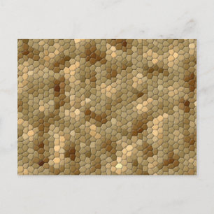 Cartão Postal Brown Snakeskin Pattern
