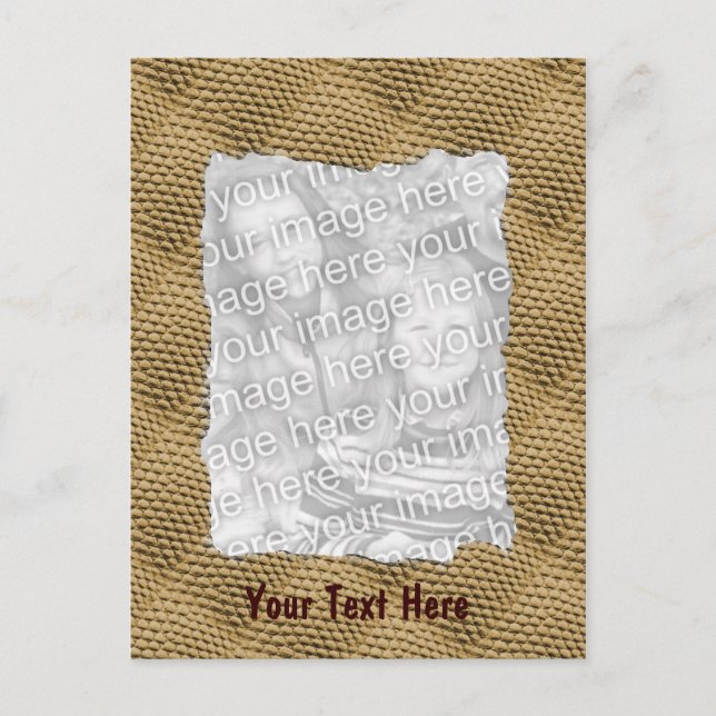 Cartão Postal Brown Snakeskin Pattern Foto (Frente)