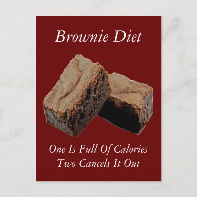 Cartão Postal Brownie Diet Card (Frente)
