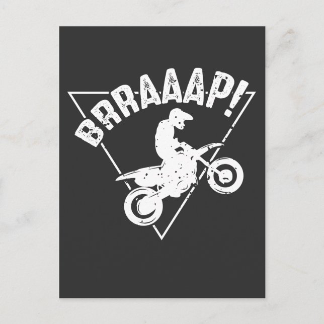 Cartão Postal Brraaap Funny Dirt Bike Motocross Rider (Frente)