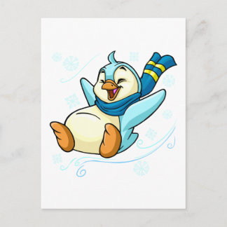 Cartão Postal Bruce Azul deslizando através do gelo