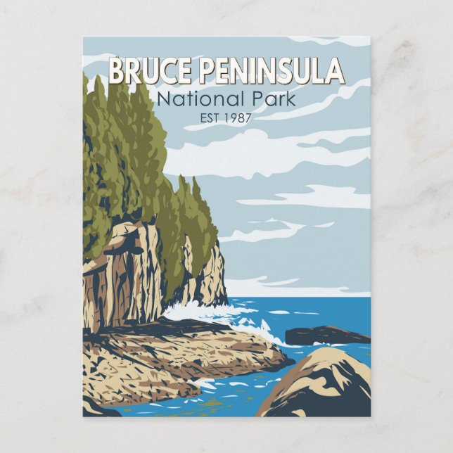 Cartão Postal Bruce Peninsula National Park Canadá Viagem Art (Frente)