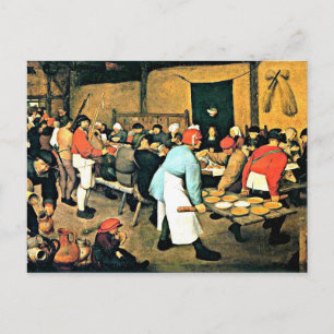 Cartão Postal Bruegel, Casamento Velho-Camponês-1568