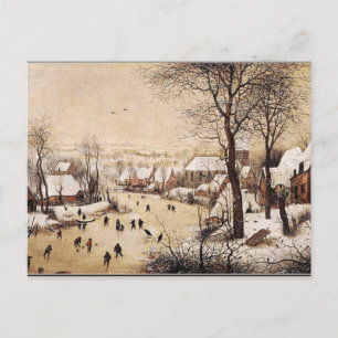 Cartão Postal Bruegel the Elder - Paisagem de inverno com Patina