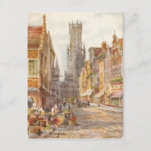 Cartão Postal Bruges, a Torre Carrillion