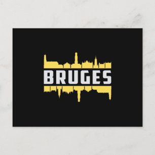 Cartão Postal Bruges Belgium Cidade Skyline Cityscape Funny Gift