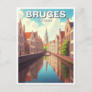 Cartão Postal Bruges Belgium Viagem Canal