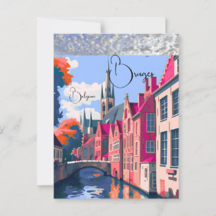 Cartão Postal Bruges Belgium Viagem Impressão Wall Decor Wall Ar