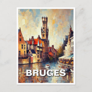 Cartão Postal Bruges Belgium Viagem Souvenir Pintura
