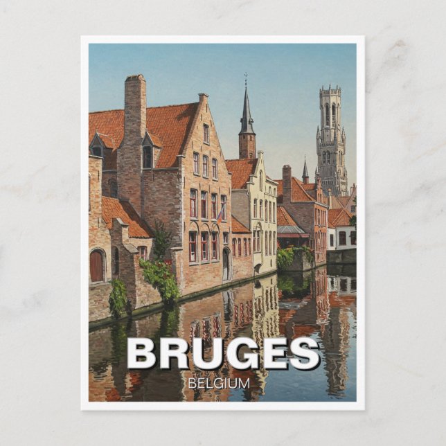 Cartão Postal Bruges Belgium Viagem Souvenir Vintage (Frente)