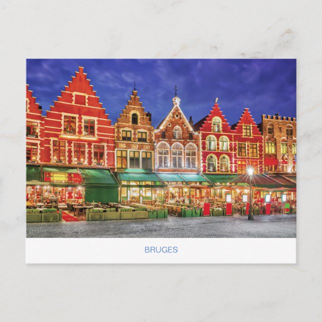 Cartão postal Bruges com Grote Markt (Frente)