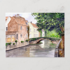 Cartão Postal Bruges Watercolor Painting por Farida Greenfield