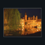Cartão Postal Brugge (Bruges), Bélgica<br><div class="desc">O Quai du Rosaire à noite. Fotografia ©riverme*2005.</div>