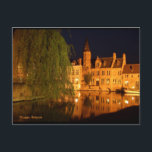 Cartão Postal Brugge (Bruges), Bélgica<br><div class="desc">O Quai du Rosaire à noite. Fotografia ©riverme*2005.</div>