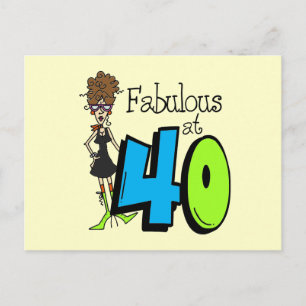 Cartão Postal Brunette Fabulous aos 40 de aniversário