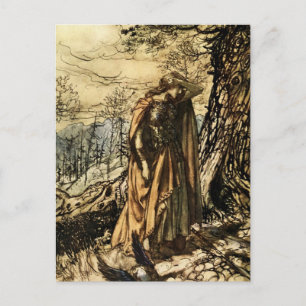 Cartão Postal “Brunhilde Atordoada e Alarmada” por Arthur Rackha
