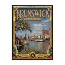 Brunswick Geórgia Arte Deco Vintage Idade Dourada