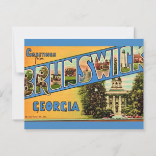 Cartão Postal Brunswick Geórgia Retro 