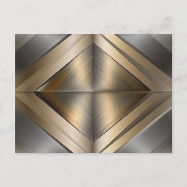 Cartão Postal Brushed Metallic Geometric Diamond Pattern (Frente)