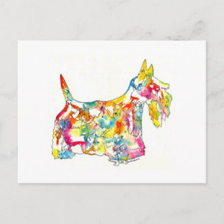 Cartão Postal Brushfolks Scotties em A Scotty