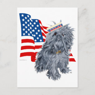 Cartão Postal Brussels Griffon Patriótico