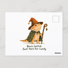 Cartão Postal Bruxa Básica Aqui Só Pelo Doce Dragão Barbudo