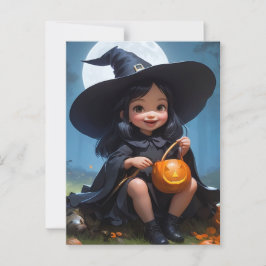 Cartão Postal Bruxa Bebê Halloween
