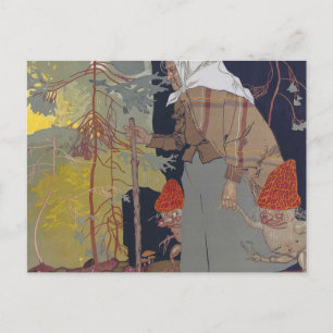 Cartão Postal Bruxa com Cogumelos - Franz Wacik