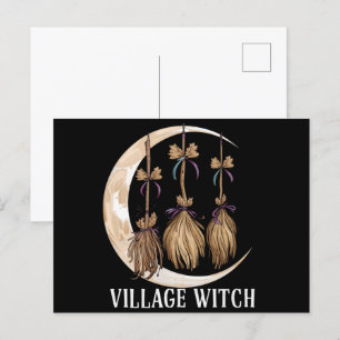 Cartão Postal Bruxa da Aldeia Gótico Oculto Wicca Pagão Natureza