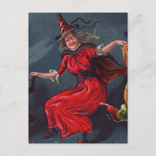 Cartão Postal Bruxa Dançante Halloween