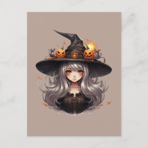 Cartão Postal Bruxa de Halloween
