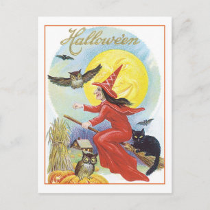 Cartão Postal Bruxa de Halloween