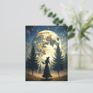 Cartão Postal Bruxa de Lua Cheia Encantada Noite