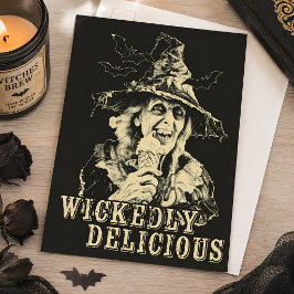 Cartão Postal Bruxa do Summerween com Sorvete Gótico Assustador