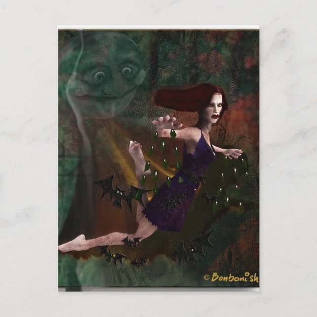 Cartão Postal Bruxa e Lua (Frente)