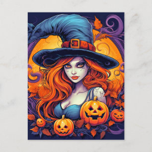Cartão Postal Bruxa Feliz de Halloween