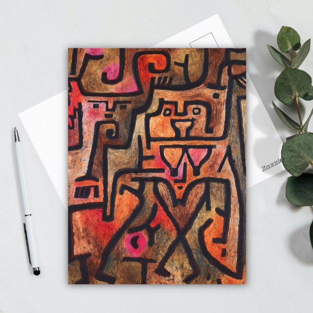 Cartão Postal Bruxa Florestal, Paul Klee Abstrato Art (Criador carregado)