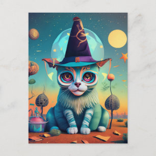 Cartão Postal Bruxa Gata Funky
