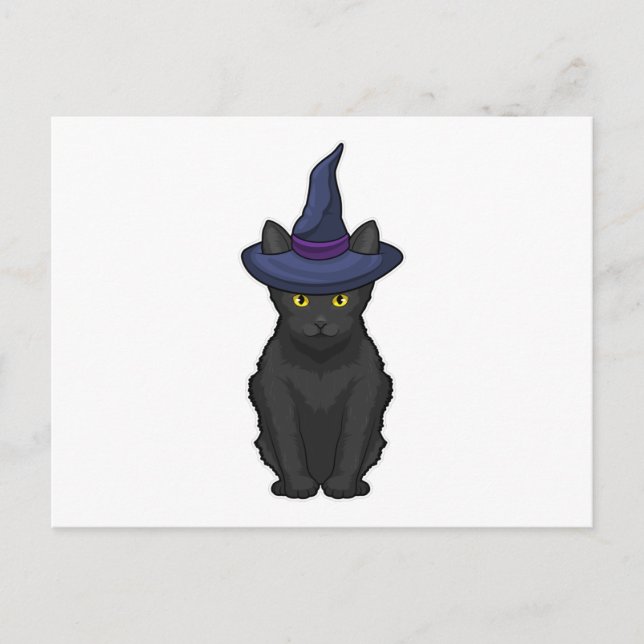 Cartão Postal Bruxa Gato (Frente)