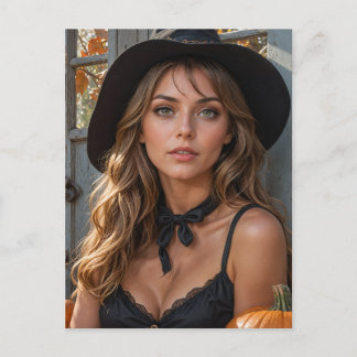 Cartão Postal Bruxa Gorgeous Halloween