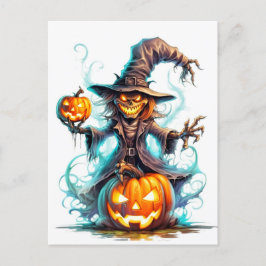 Cartão Postal Bruxa Nefariada Feliz Halloween