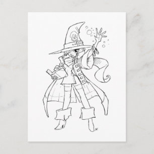 Cartão Postal Bruxa Pirata